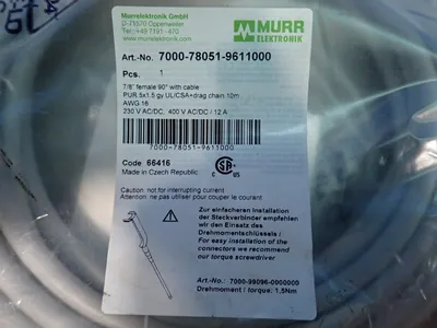 Used MURR ELEKTRONIK 7000780519611000 Cable & Wire Ohio US | HGR 24 #903180