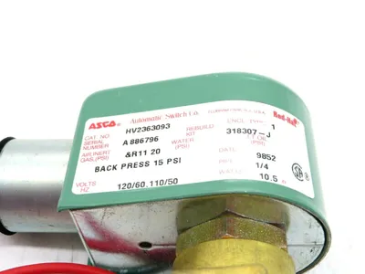 NEW ASCO HV2363093 SOLENOID VALVE BACK PRESS 15PSI