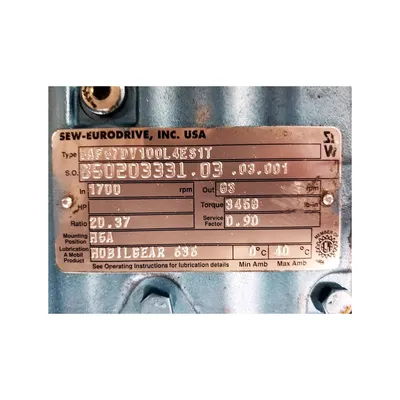 Used 4HP Sew-Eurodrive AC Electric Helical-Worm Gearmotor