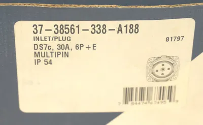 NEW MELTRIC 37-38561-338-A188 INLET/PLUG 3738561338A188