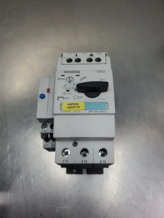 Used Siemens 3RV1031-4EB10 SIRIUS Circuit Breaker w/3RV1921-1M Module Circuit Breakers South Carolina US | Palmetto Automation #1151537