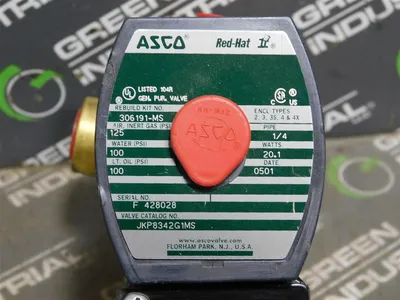 ASCO JKP8342G1MS Red Hat Solenoid Valve 1/4" 20.1W 100 PSI Water & Oil Used