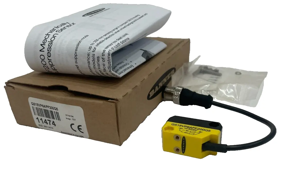 NEW BANNER ENGINEERING QS18VP6AFF200Q5 PHOTOELECTRIC SENSOR