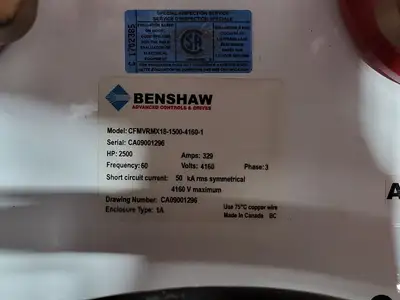USED BENSHAW CFMVRMX18-1500-4160-1