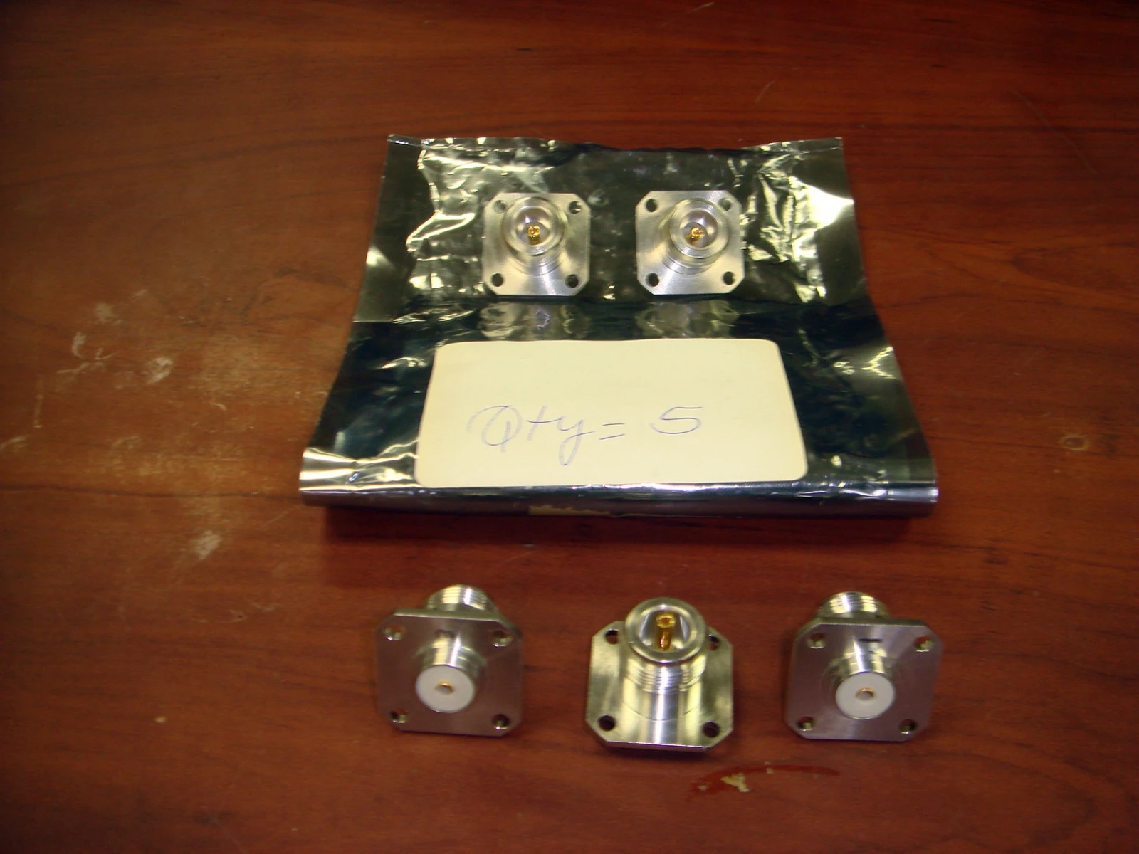 New Male Solder Type Panel Receptacle (Qty 5)