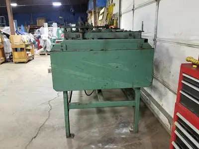 8 Spindle 8ft Wide Cap. x 1ft Deep HD Vertical Boring machine, Variable Spindle spacing, Feed Through Design for long pieces,  3PH Motors, Needs Some Repair