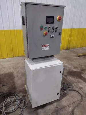 48” WIDE x 30 HP MECHANICAL IN-LINE COIL PRESS & SHEAR WITH PLC VARIABLE SPEED DRIVE: STOCK #22968