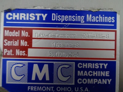 Used CHRISTY MACHINE SIV-O-DUSTER 24″ DE-S Depositors California US | BakeryEquipment.com #1554809