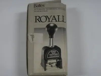 USED BATES ROYALL AUTOMATIC NUMBERING MACHINE RNM6-7