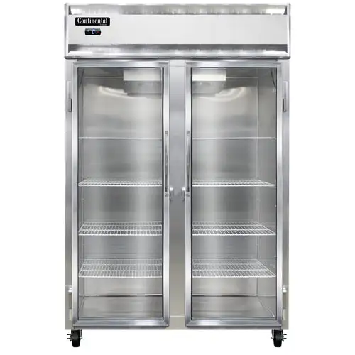 Continental 2FNSAGD 52" Two Section Reach In Freezer, (2) Left/right Hinge Glass Doors, 115/208-230v