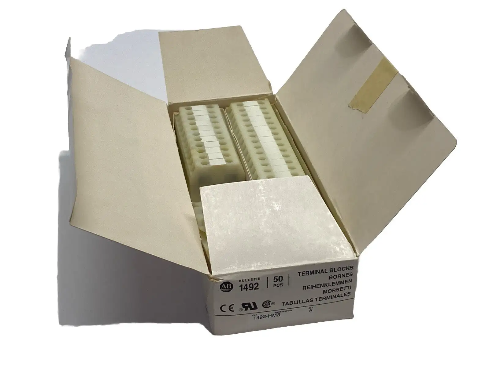 USED ALLEN-BRADLEY SER. A FINGER-SAFE TERMINAL BLOCK WHITE