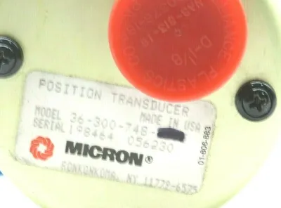 USED MICRON 36-300-748-2215 POSITION TRANSDUCER 363007482215