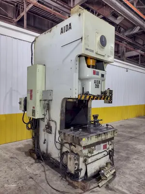 220 TON AIDA MODEL #NC1-200(2) GAP FRAME PRESS, WITH 9.84" STROKE: STOCK #22203