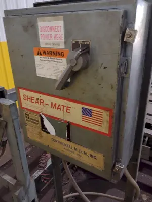 13' x 1/4" AMADA MODEL #M-4065 MECHANICAL POWER SQUARING SHEAR, FRONT GUAGING, CONVEYOR & STACKER: STOCK #19272