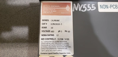 Myron Zucker KIM43010-3 Calmount Capacitor 10 kvar; 480v; NEMA R