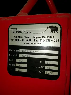 Ruwac Series FA 2000 Central Vacuum/Dust Collector System STOCK #3702