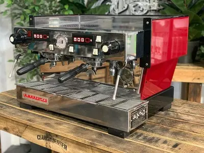 LA MARZOCCO LINEA CLASSIC 2 GROUP RED CHRONO TOUCH PADS ESPRESSO COFFEE MACHINE