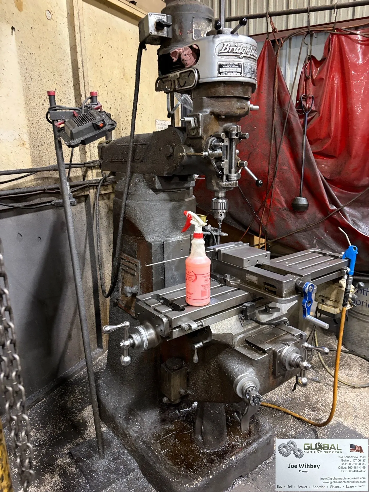 Bridgeport Hartford Base Series 1 42x9 w/ Power feed, Vise and Tooling 1hp