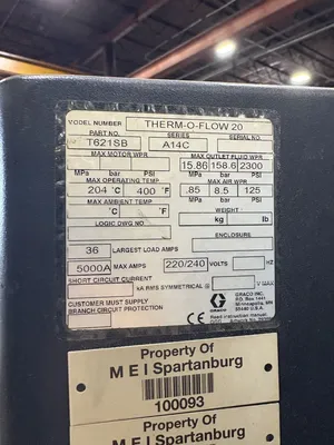 USED GRACO THERM-O-FLOW 20 T621SB