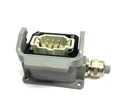 USED HARTING HAN 6 B-BASE SURFACE-LC 1 LEVER 1XM20 W/FRAME & INSERT