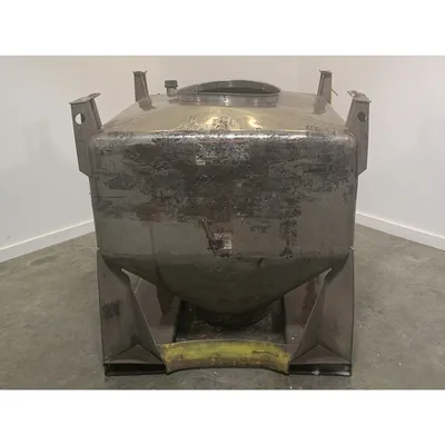 Used 1000 Liter (35 cu. Ft) IBC Matcon Stainless Steel Portable Tote Bin