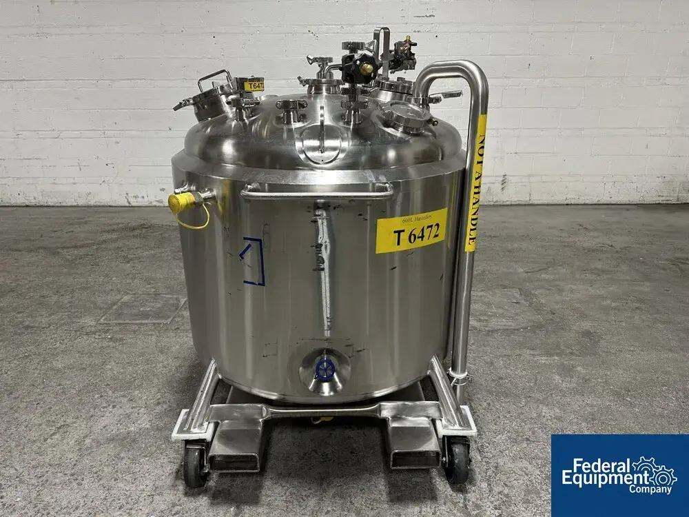 USED DCI Used 600 liter DCI Jacketed Receiver Vessel, Hastelloy C22, 45/150#