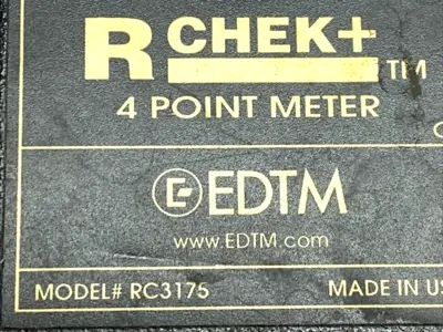 USED EDTM R-CHEK+ SURFACE RESISTIVITY 4 POINT METER MISSING CONTACT PROBE