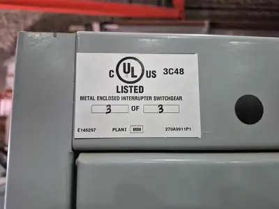 Double Fused Interrupter Switch 5 kV, 4160 Volts & Conduit Cabinet