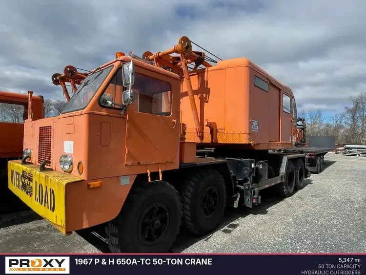 Used 1967 P & H 650A-TC 50-TON CRANE Truck-Mounted Cranes Pennsylvania US | Proxy Equipment #1384956
