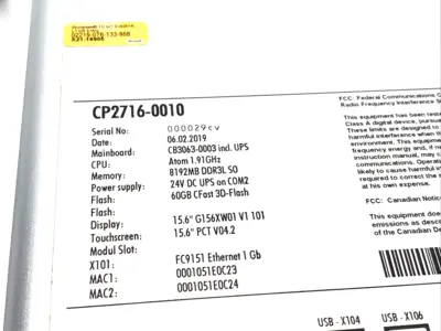 USED BECKHOFF CP2716-0010
