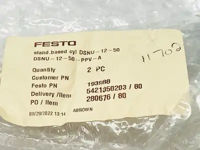 DSNU-12-50-PPV-A | Festo  Pneumatic Cylinder 12mm Dia 50mm Stroke 19192 - New