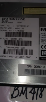Used HP DVD Drive HP 168003-9D5 1977067R-47 DV-28E Slimline ProLiant DL38 Video/CATV/Television Arizona US | ASSET CONVERSION SPECIALISTS, INC. #1424163