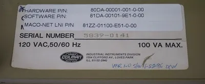 USED BARBER COLEMAN 81ZZ-01100-E51-0-00 PROCESS CONTROL MODULE 81ZZ01100E51000
