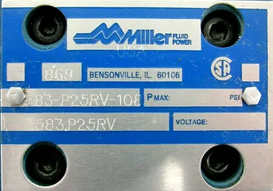 NEW MILLER 583-P25RV-108 VALVE 583-P25RV 583P25RV108