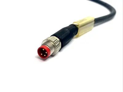 USED BECKHOFF POWER CABLE M8 4-PIN MALE TO FEMALE 0.3M
