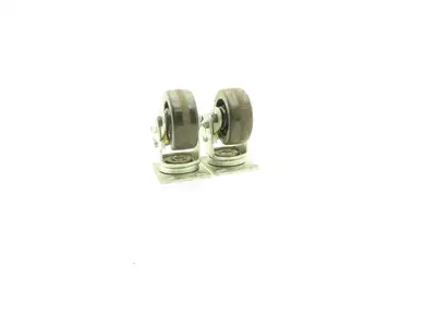 Spring Loaded Swivel Caster 4-3/4"x2" Plastic Wheel 6.25"x4.5" Plate Lot of 2