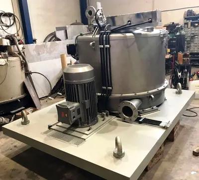 Krauss-Maffei VZU 125/2.5 ATEX perforate basket centrifuge, 316L SS.