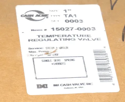 NEW CASH ACME 15027-0003 TEMPERATURE REGULATING VALVE 150270003