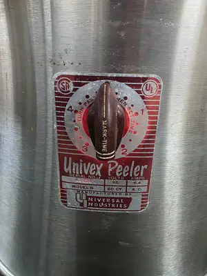 Used Univex Used Univex Model G Potato Vegetable Peeler Electric Stainless Steel with Timer - SC Food Peelers Illinois US | Falcon Restaurant Supply #1373511