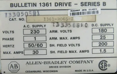 REFURBISHED ALLEN BRADLEY 1361-R065-2 DRIVE SER B 1361R0652