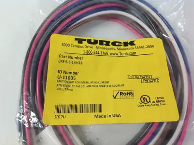 NEW TURCK M SERIES CONNECTOR CORDSET 6 WIRE U-11605