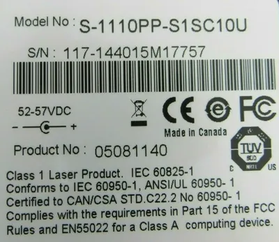 USED PERLE S-1110PP-S1SC10U MEDIA CONVERTER 05081140 S1110PPS1SC10U