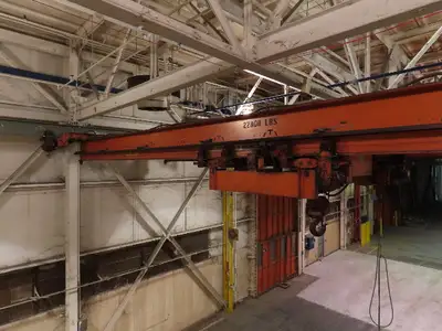 Cleveland Tramrail P&H 11 Ton Double Girder Underhung Bridge Crane 34' 10" Span