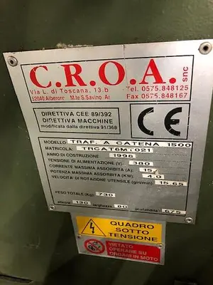 3026-140 CROA Power Draw Bench / Chain Extruder 1500KG Traction Power with Variable Speed Drive