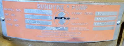 Sundyne Pump Model LMV 311,  New Storeroom Spare