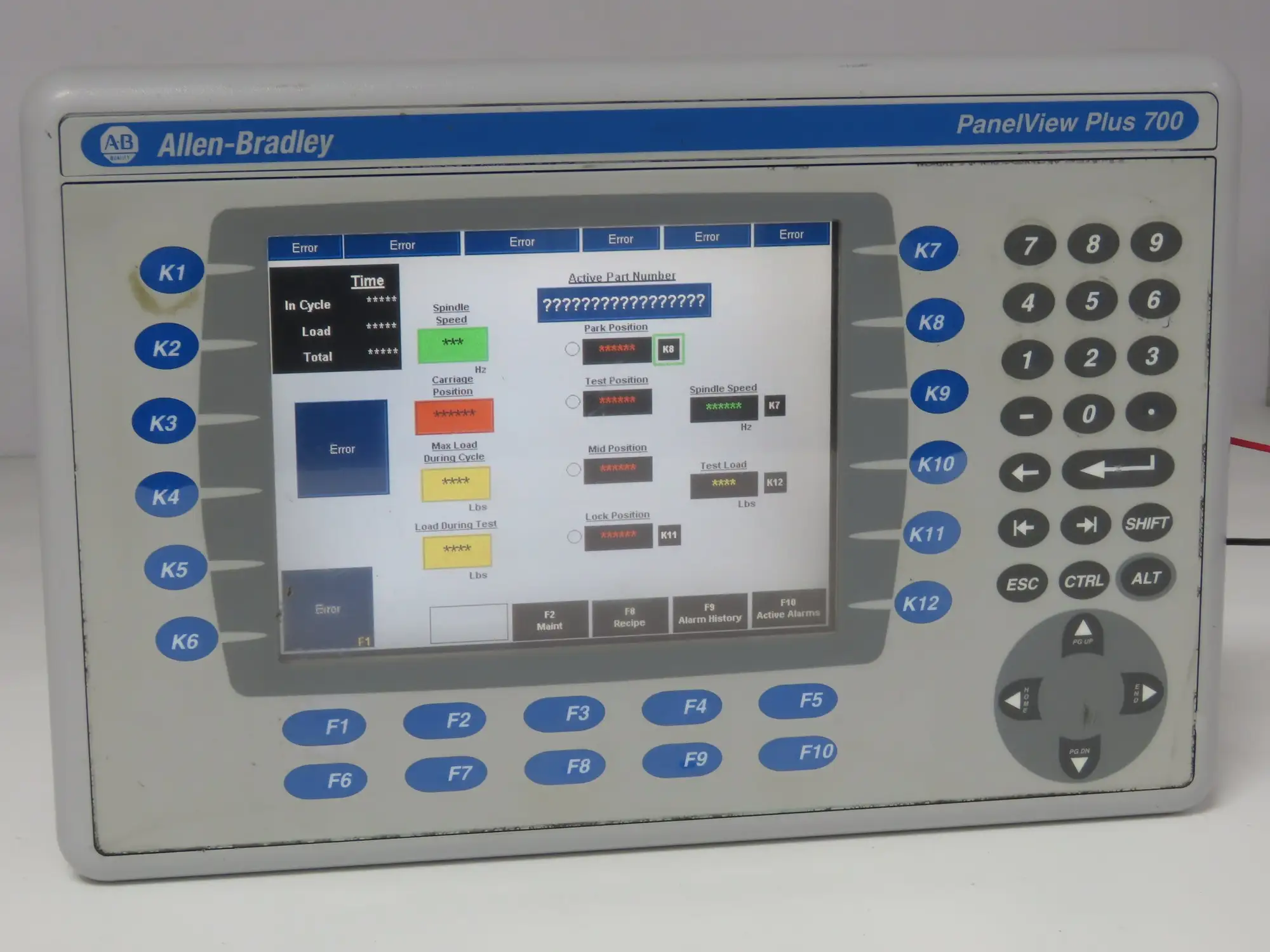 Allen Bradley 2711P-B7C4D8 PanelView Plus 700 Graphic Terminal Touch Screen 24V