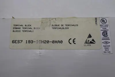 SIEMENS 6ES7 193-1CH20-0XA0 BLOCK TERMINAL MODULE STOCK 2015