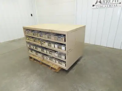 Modular Industrial Storage Cabinet 20 Drawer 61.5x38x34.5" Vintage 17x10" Trays