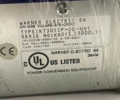 Used WARNER ELECTRIC KT3015P-00-UV1 Industrial Controls | Surplus Asset Holdings #1220992