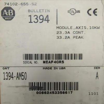 ALLEN BRADLEY 1394-AM50 SERVO CONTROLLER SER.A 1394AM50 NEW SURPLUS